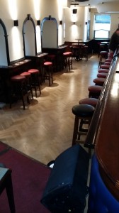 European Oak parquet (woodblock) flooring. 