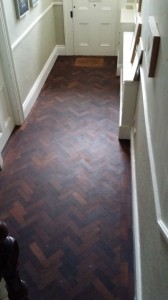 Reclaimed Panga Panga parquet floor.